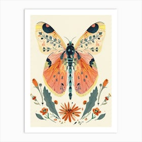 Colourful Insect Illustration Firefly 14 Art Print
