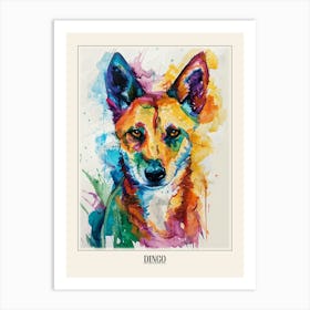 Dingo Colourful Watercolour 3 Poster Art Print