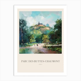 Parc Des Buttes Chaumont Paris France Vintage Cezanne Inspired Poster Art Print