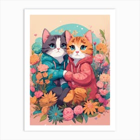 Two Cats Canvas Print Art Print