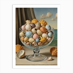 Seashells In A Bowl no2 Art Print