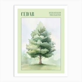 Cedar Tree Atmospheric Watercolour Painting 2 Poster Art Print