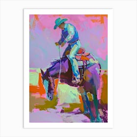 Pink And Orange Cowboy 2 Art Print