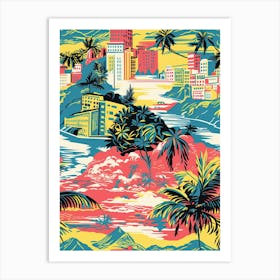 Rio De Janeiro, Brazil, Inspired Travel Pattern 3 Art Print