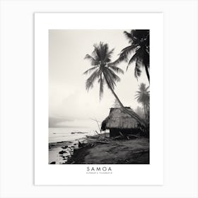 Poster Of Samoa, Black And White Analogue Photograph 2 Art Print