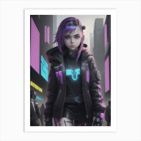 Cyberpunk Girl Art Print