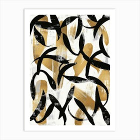 Abstract Gold And Black Painting 21 Art Print