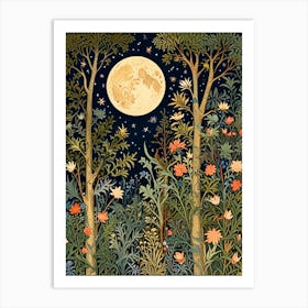 William Morris Moonlight In The Woods 24 Art Print