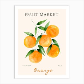 Fruit Market Orange Watercolor Art Print