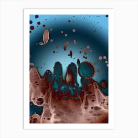 Watercolor Abstraction A Mysterious Blue Lake Art Print