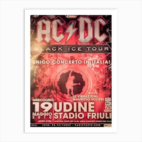 Ac Dc Black Ice Tour 2009 Seattle Tacoma Concert Poster Oz Heavy Metal Rock Art Print