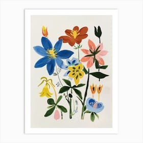 Painted Florals Columbine 1 Art Print