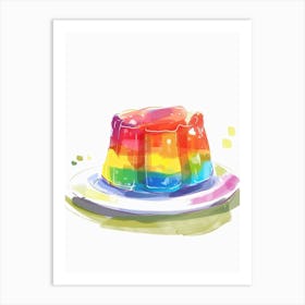 Rainbow Jelly Watercolour Style Painting 2 Art Print