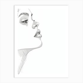 Abstract Line Art Face - Abstract Face Line Drawing Art Print