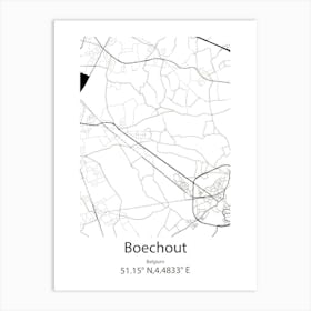 Boechout,Belgium Minimalist Map Art Print