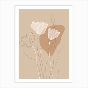 Paris Botanical Garden Boho Line Art Art Print