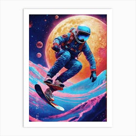 Space Skateboarder Art Print