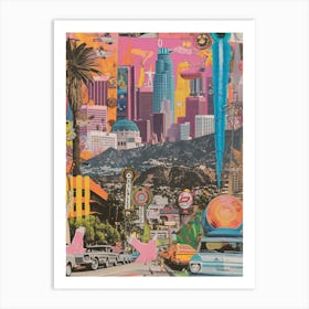 Los Angeles   Retro Collage Style 4 Art Print