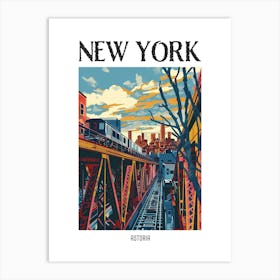 Astoria New York Colourful Silkscreen Illustration 2 Poster Art Print