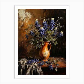 Baroque Floral Still Life Bluebonnet 4 Art Print