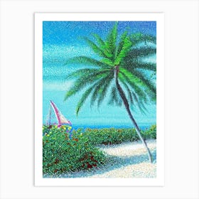 Grand Bahama Island Bahamas Pointillism Style Tropical Destination Art Print