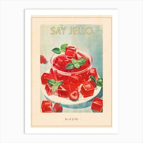 Red Jelly Vintage Cookbook Inspired 1 Poster Art Print