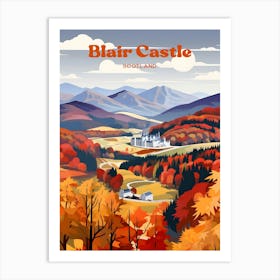 Blair Castle Scotland Autumn Travel Art Art Print