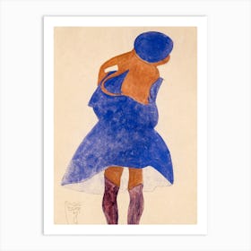 Standing Girl, Back View, Egon Schiele Art Print