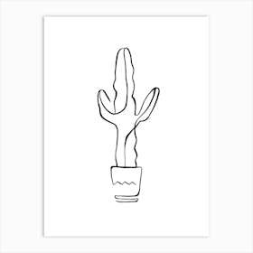 Minimal Cactus Plant Art Print