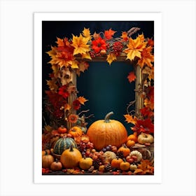 An Opulent Autumnal Frame Filled With Festive Thanksgiving Imagery Midst A Lavish Promotion Digital (2) Art Print