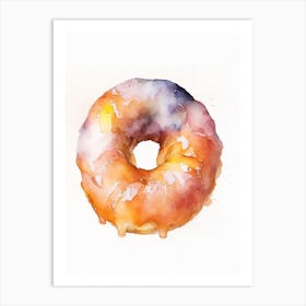 Apple Fritter Donut Cute Neon 1 Art Print