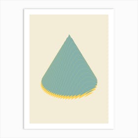 Green And Yellow Cone Abstract Minimal Art Print