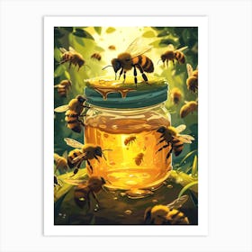 Andrena Bee Storybook Illustration 11 Art Print