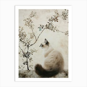 Ragdoll Cat Japanese Illustration 1 Art Print