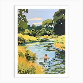 Wild Swimming At River Stou Dorset 1 Art Print