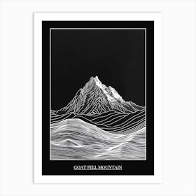 Goat Fell Mountain Line Drawing 4 Poster Art Print