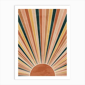 Retro boho Sunburst Art Print