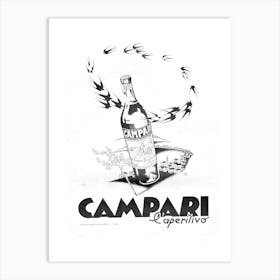 Campari Cocktails Bar Retro Italian Poster Art Print