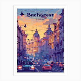 Bucharest Romania Semmer Digital Travel Art Art Print