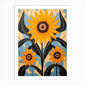 Flower Motif Painting Sunflower 4 Art Print