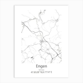 Engen,Germany Minimalist Map Art Print