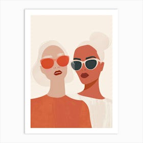 Two Women In Sunglasses 10 Art Print