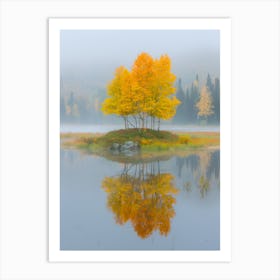 Autumn Trees On A Lake Art Print