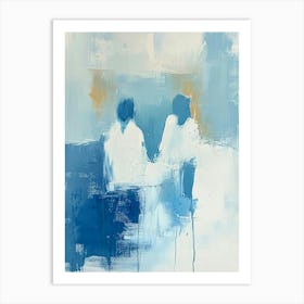 Two People Sitting At A Table Art Print