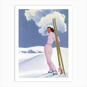 Alta Badia, Italy Glamour Ski Skiing Poster Art Print