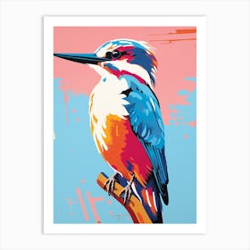 Andy Warhol Style Bird Kingfisher 1 Art Print