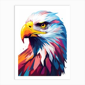 Colourful Geometric Bird Bald Eagle 3 Art Print