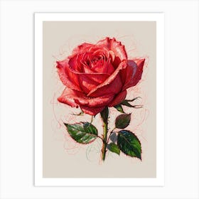 Red Rose Canvas Print Art Print