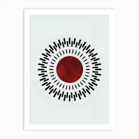 Minimalist abstract geometric grey black and red Art Print