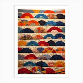 'Sunset Quilt', Many Suns Quilting Art, 1494 Art Print